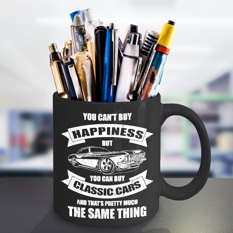 Classic Cars Coffee Mug Black 15oz Ceramic Cup Vehicles | Etsy