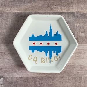 Chicago and Illinois “Da Ring!” Ring dish. Birthday gift, house warming gift, stocking stuffer, Christmas gift, thank you gift.