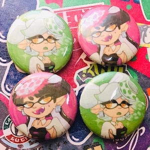 Splatoon Callie and Marie Buttons (Set or Pick 1)