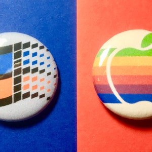 Retro Windows and Apple Logo Buttons