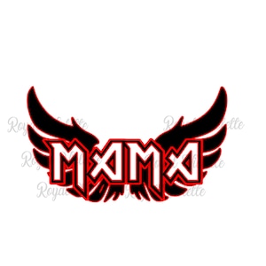MAMA Eddie style rock and roll angel wing mom graphic png JPEG SVG file