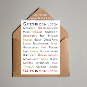 KLÖNART-Postkarte *Gutes In Dein Leben"