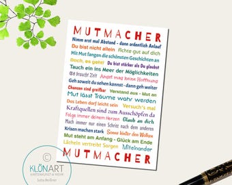 KLÖNART postcard MUTMACHER – inspiring message, gift and encouragement