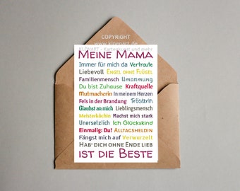 Postkarte * Meine Mama ist die Beste * - KLÖNART