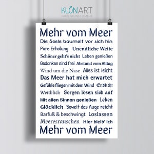 KLÖNART poster DIN A 4 * More from the sea* - Maritime - Island - KLÖNART