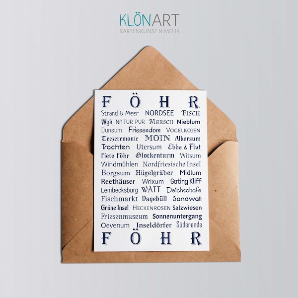 Postkarte - FÖHR - Insel - maritim - KLÖNART