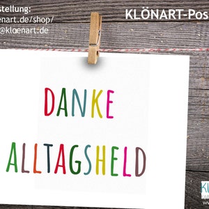 KLÖNART-Postkarte * Danke Alltagsheld *