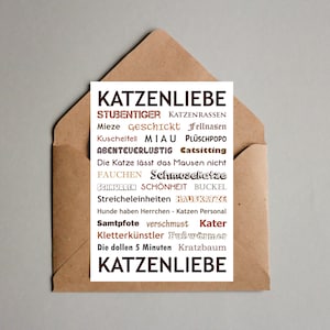 KLÖNART-Postkarte * KATZENLIEBE * - Tierkarte