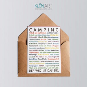 Postcard * Camping * - KLÖNART - font mix