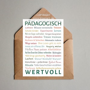 KLÖNART-Postkarte * Pädagogisch wertvoll * für Lehrer, Erzieher, Pädagogische Fachkräfte