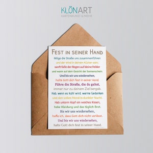 KLÖNART-Postkarte * Fest in seiner Hand (Möge die Straße uns zusammenführen) * (Irischer Segen)