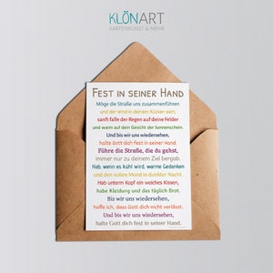 Postkarte Fest in seiner Hand Möge die Straße uns zusammenführen KLÖNART Irischer Segen Bild 1