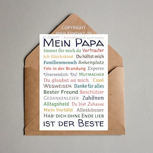 KLÖNART-Postkarte * Mein Papa ist der Beste *