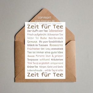KLÖNART-Postkarte * Zeit für Tee *