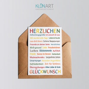 KLÖNART-Postkarte * Herzlichen Glückwunsch *