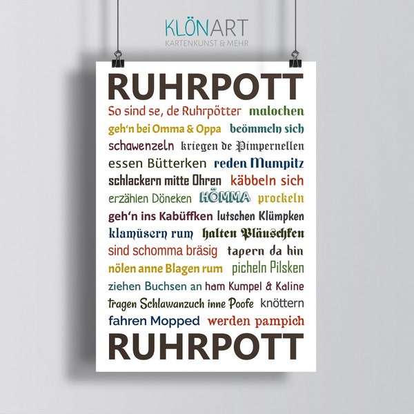 Poster DIN A 4 * RUHRPOTT * - KLÖNART