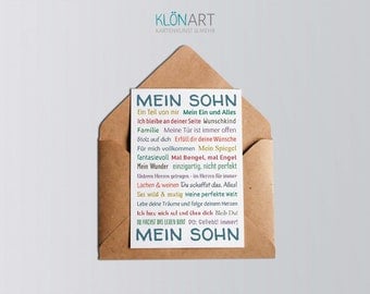 Postcard * My Son * - KLÖNART - Font Mix