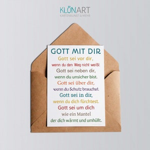 KLÖNART-Postkarte * Gott mit dir * (Christliche Karte)