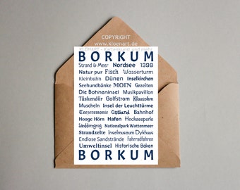 Postkarte - Borkum - Insel - maritim - KLÖNART