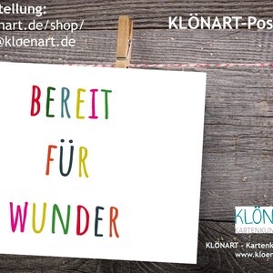 KLÖNART-Postkarte * Bereit für Wunder *