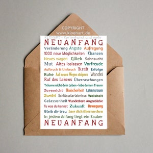 KLÖNART-Postkarte * Neuanfang *