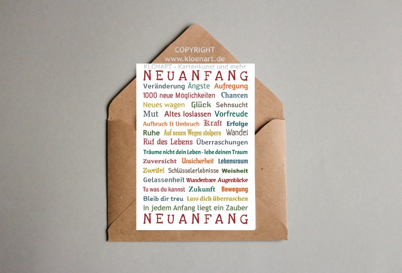 Postcard New Beginning Klonart Etsy