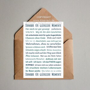 KLÖNART-Postkarte * Dankbar für glückliche Momente *