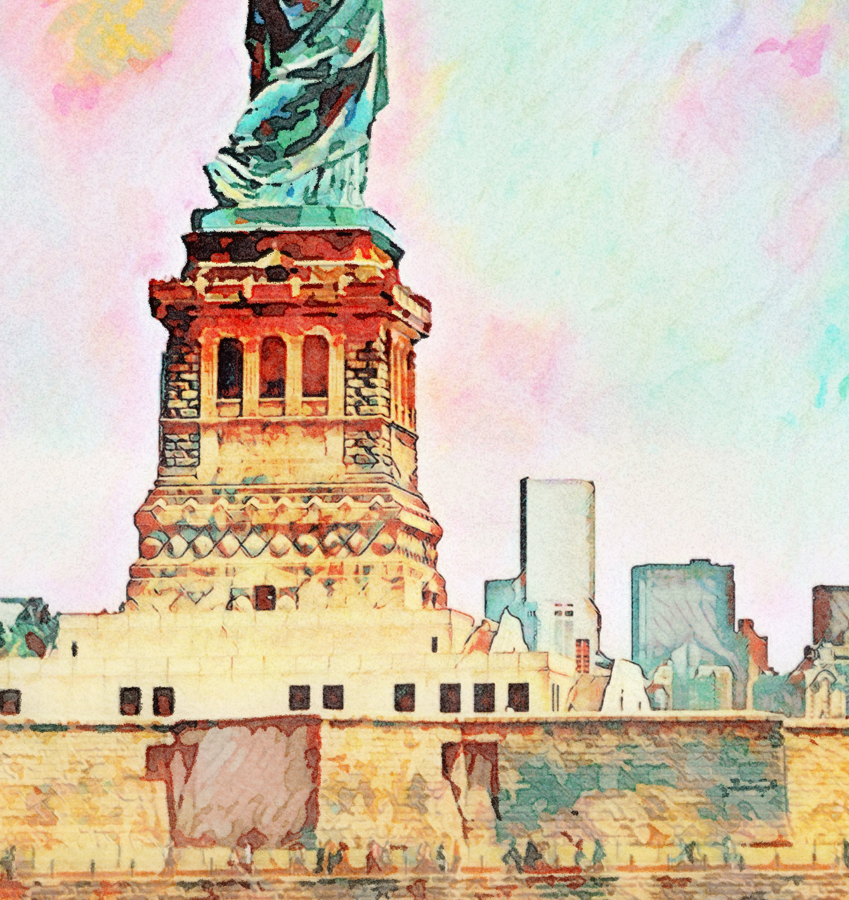 Statue of Liberty Painting, Statue of Liberty Watercolor, Statue of