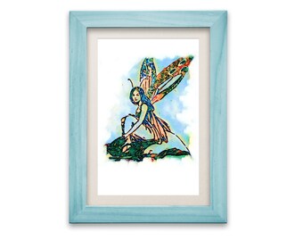 Fairy Art Print, Fairy Watercolor, Fairy Nursery, Fairy Painting, Fantasy Fairy Print