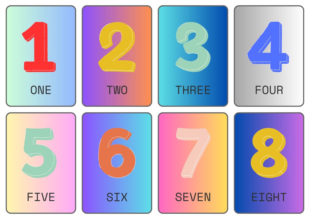 Printable Numbers Flashcards for Kids, 1-20 Numbers Flashcards for Kids, Toddler Flashcards ...