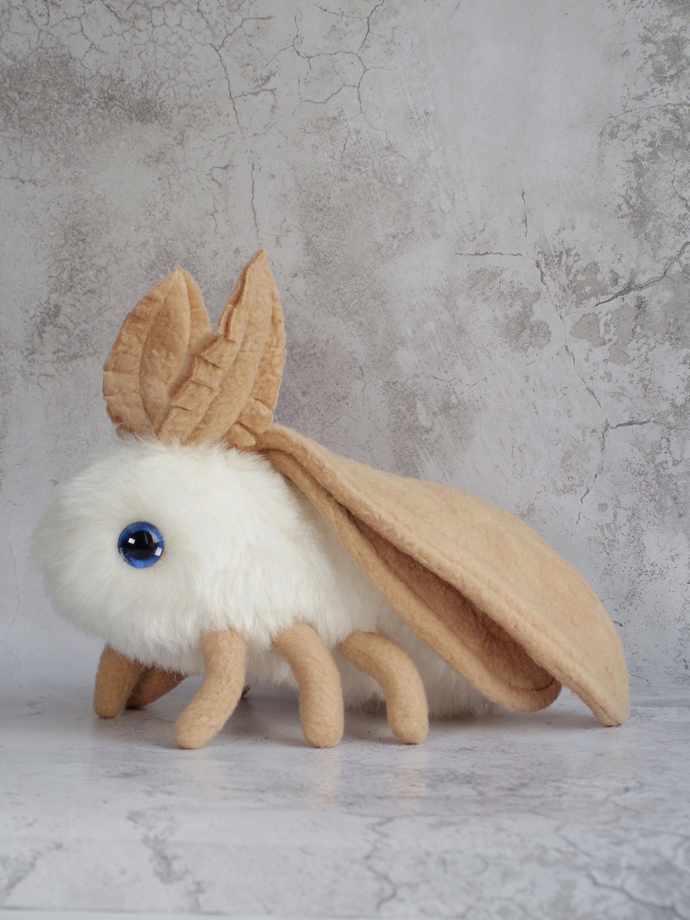Moth plush toy White moth plushie Beige wings moth Cute moth | Etsy