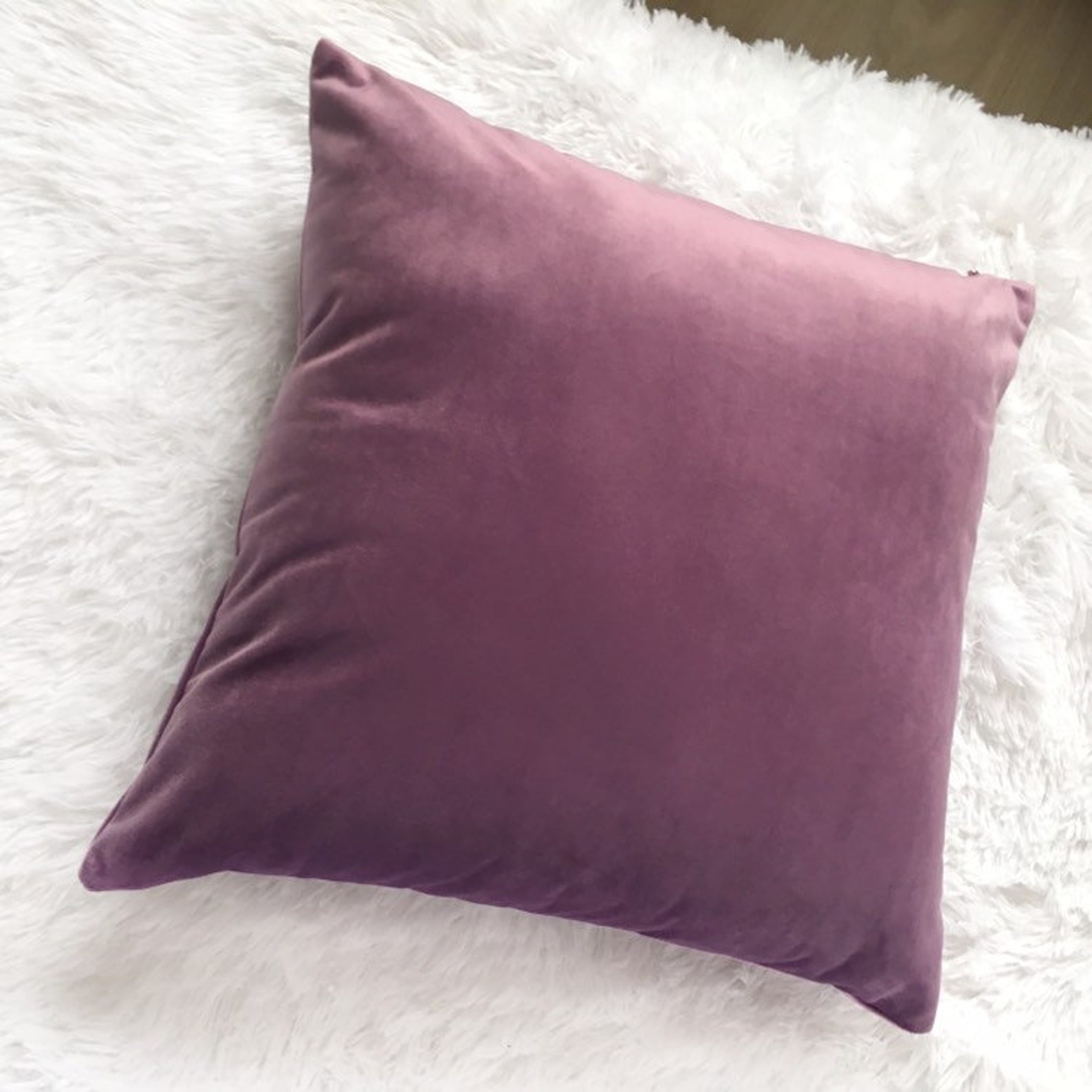 Purple Velvet Pillow Cover 16x16 Light Purple Lumbar Pillow Etsy