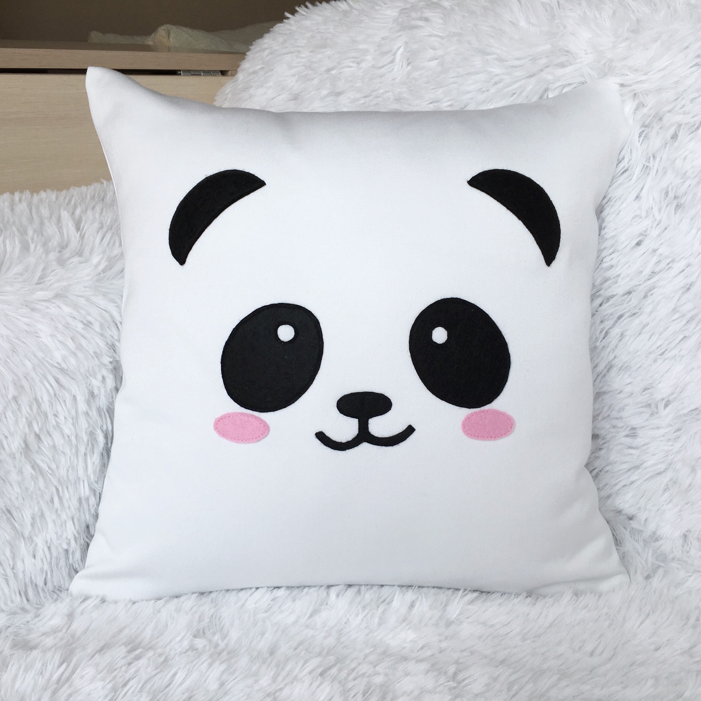 Panda Cushion Pillow Cover 16x16 Cute Panda Face Panda | Etsy
