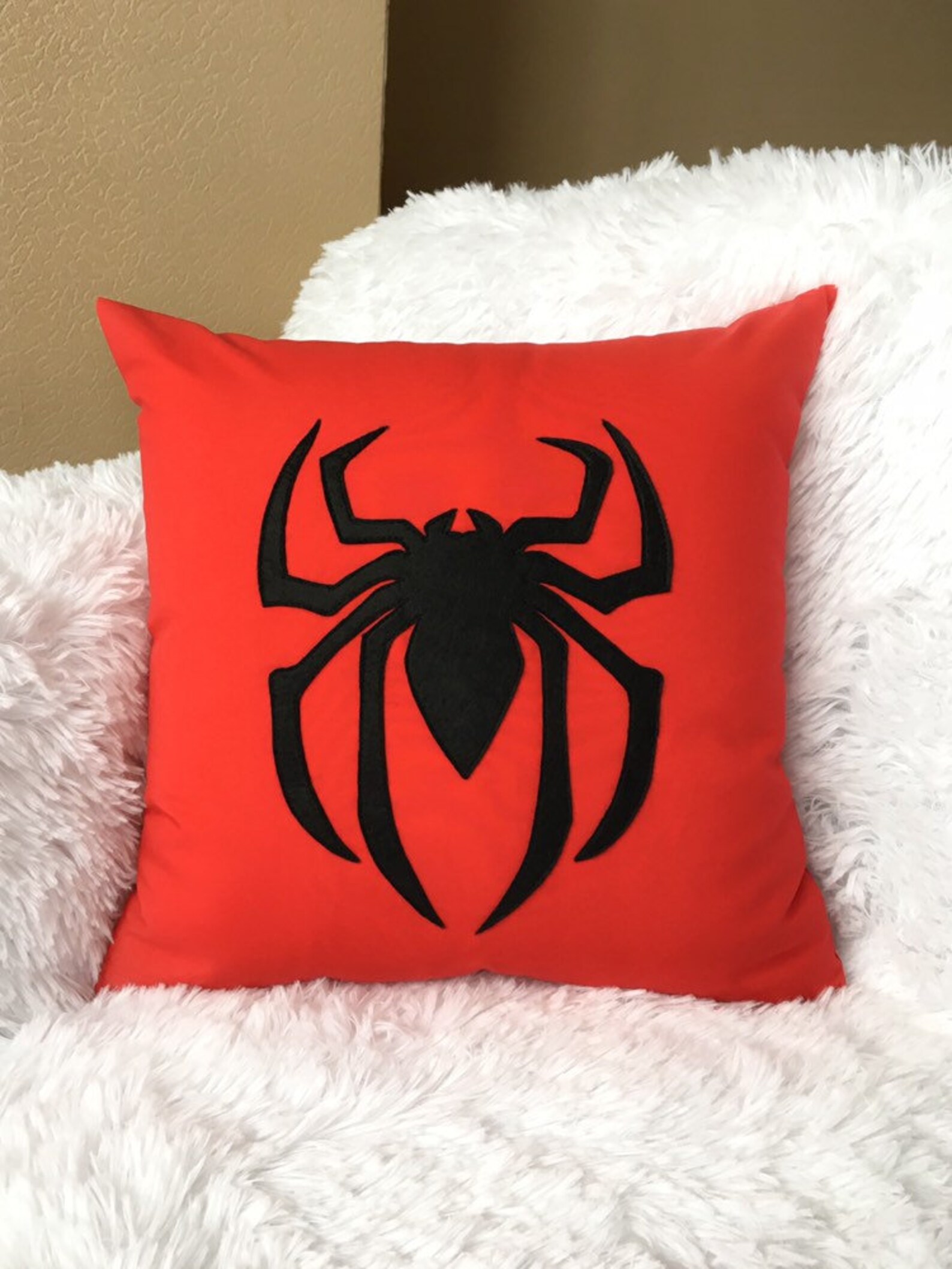 Spiderman Pillow Cover 16x16 Spiderman Cushion Superhero Room Etsy
