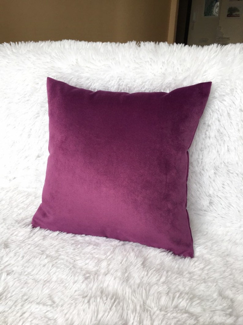 Purple Velvet Pillow cover 16x16 Violet Velvet cushion Soft Etsy