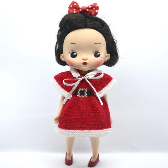 Holala Doll Knitted Red Christmas Dress and Cape, Knit 8 Inch  
