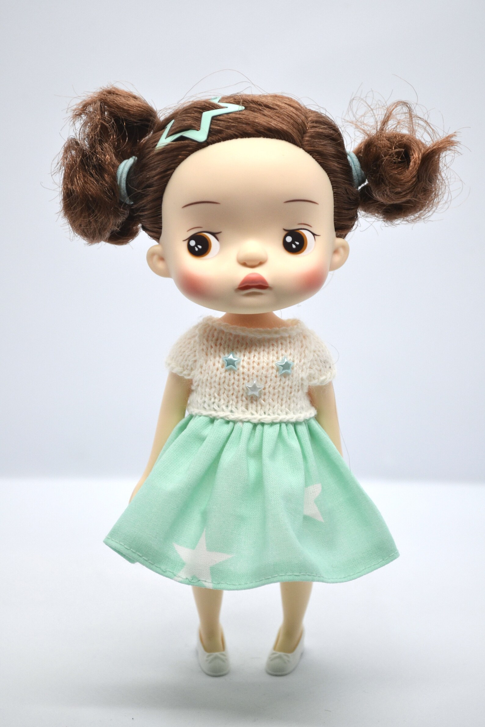 Holala Doll Mint Star Print Dress 8 Inch Doll Hachichi Middie - Etsy UK