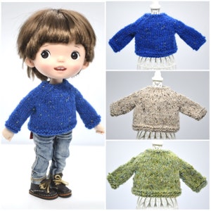 Knitted Tweed Sweater for Holala-Type Boy Dolls