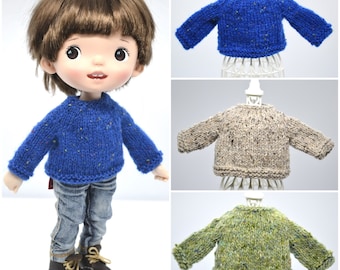 Knitted Tweed Sweater for Holala-Type Boy Dolls