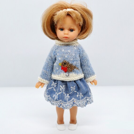 Knitted Winter Sweater for 8 inch/21 cm Paola Reina Mini Amagas Doll, Jumper Pullover Outfit Clothes