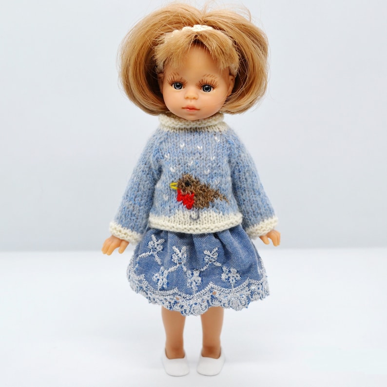 Stickad vintertröja till Paola Reina Mini Amagas docka, tröja/pullover, kläder bild 1