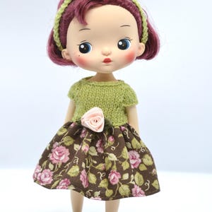 Holala MZZM Doll Floral Summer Dress, 8 inch Monst Doll Outfit, Monst Middie Blythe Clothes image 3