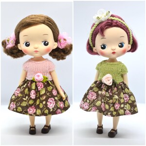 Holala MZZM Doll Floral Summer Dress, 8 inch Monst Doll Outfit, Monst Middie Blythe Clothes image 1