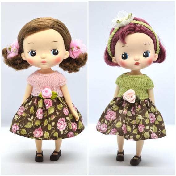 Holala MZZM Doll Floral Summer Dress, 8 inch Monst Doll Outfit, Monst Middie Blythe Clothes