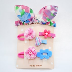 Holala Blythe Doll Blue Pink Hair Accessories Set, Middie Blythe Hair Clips, Hachichi Bokka Hair Pins, MZZM Bokka Doll Tail Bands