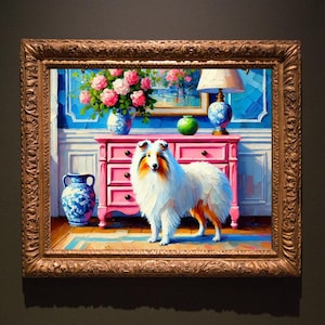 Rough Collie Art, White Collie, Rough Collie Mutter, Rough Collie Geschenk, Rough Collie Besitzer, Collie Mutter, Hund