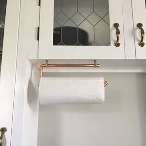 Wall Or Cupboard Fixed Kitchen Roll Holder Copper Rose Gold