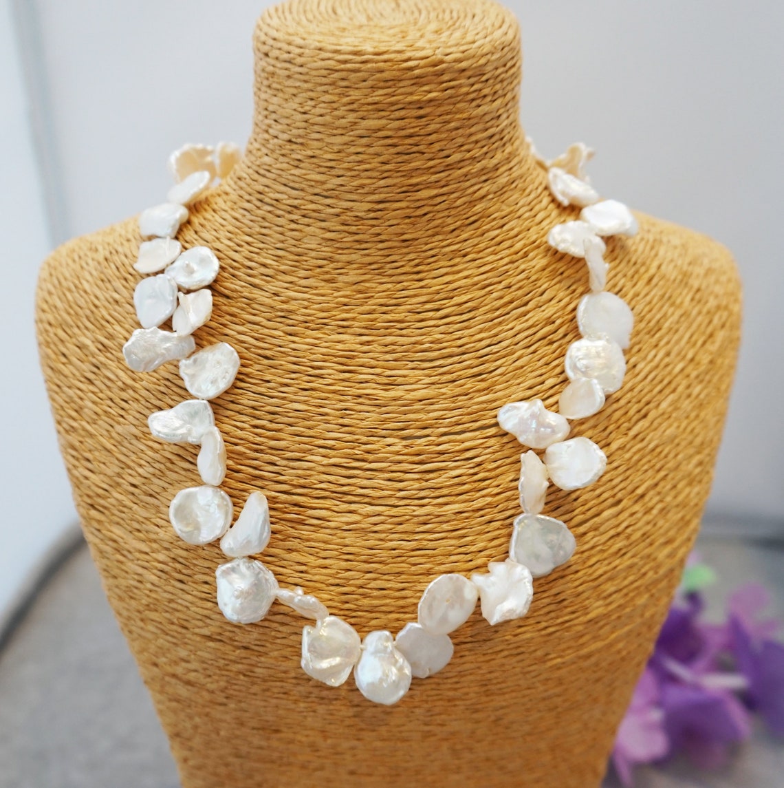 Collana Artigianale Con Ciondolo In Tormalina Multicolore E Perla Keshi - Placcato Oro Giallo