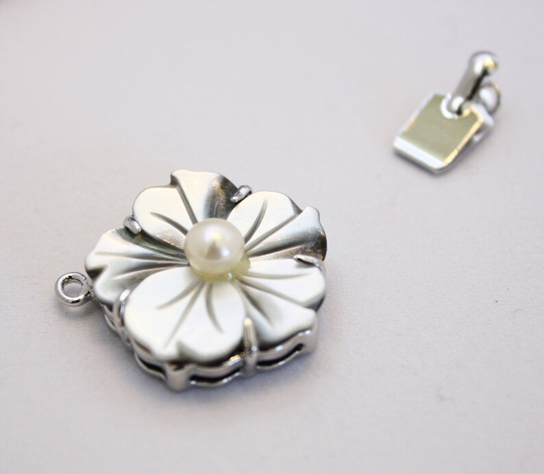 Shell Clasp Mother of Pearl Clasp 1strand Tab Etsy