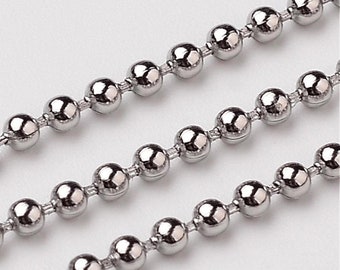 Stainless Steel Ball Chain 1.5 - 5. 0 mm | 10 metre Lengths | Stainless Steel Chain | Dog Tag Chain | Stainless Ball Chain | Ball Chain Cord
